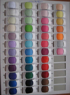 Vestidos de festa/noite em organza com decote alto e missangas, lilás, PG930