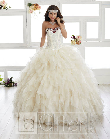 Zweiteiliges Rüschenkleid von House of Wu LA Glitter 24010