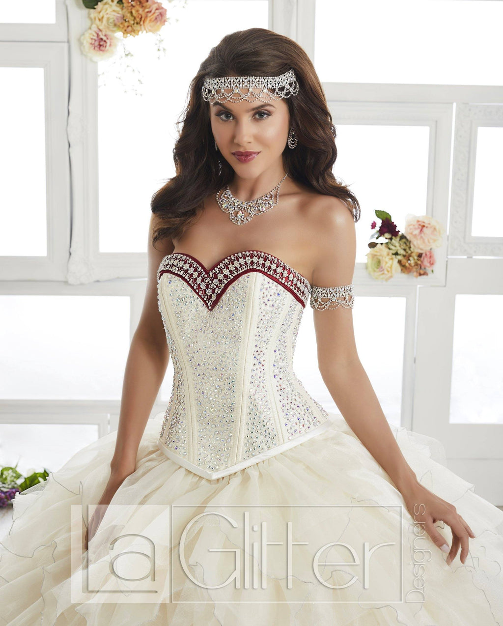 Two-Piece Ruffled Dress by House of Wu LA Glitter 24010