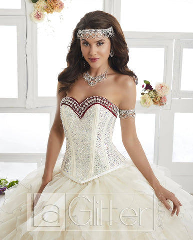 Zweiteiliges Rüschenkleid von House of Wu LA Glitter 24010