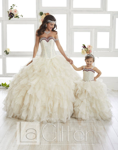 Zweiteiliges Rüschenkleid von House of Wu LA Glitter 24010