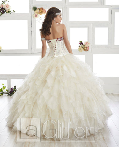 Zweiteiliges Rüschenkleid von House of Wu LA Glitter 24010
