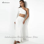 NumberSea Two Piece Wedding Dress Mermaid One Shoulder Sexy