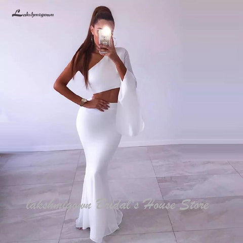 NumberSea Zweiteiliges Brautkleid, Meerjungfrau, ein Schulter, sexy