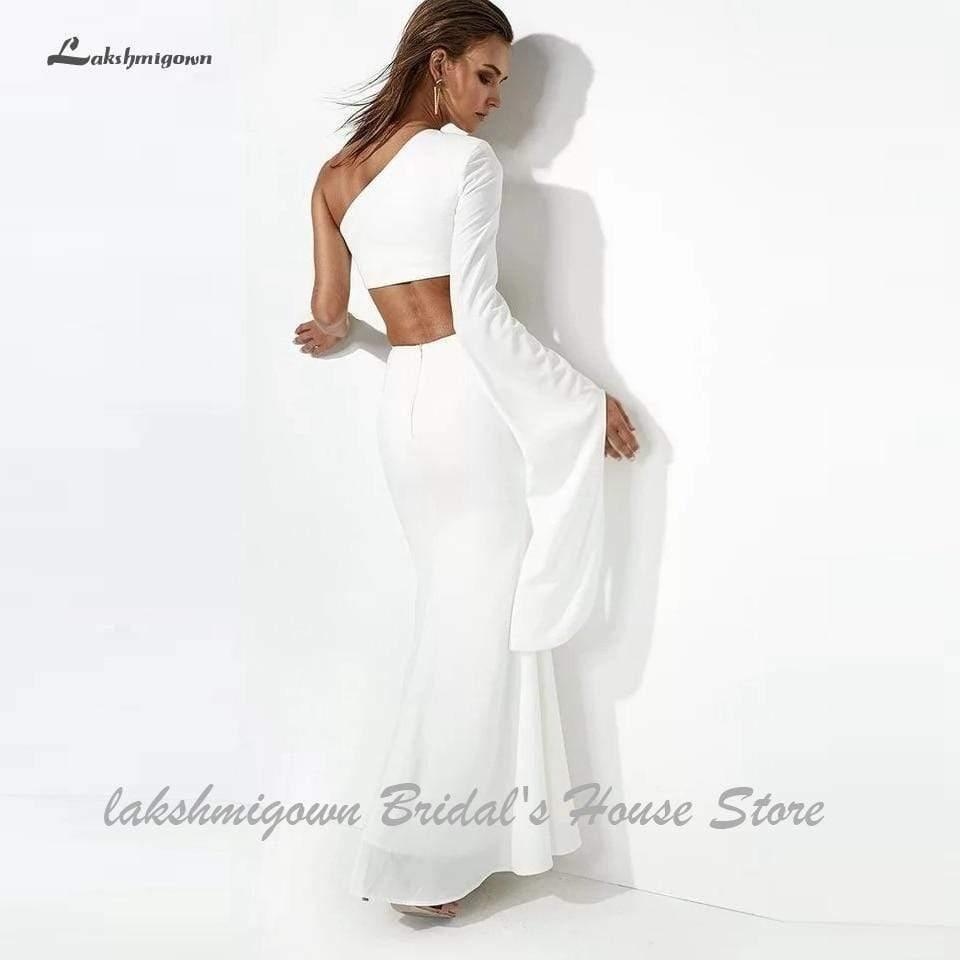 NumberSea Two Piece Wedding Dress Mermaid One Shoulder Sexy