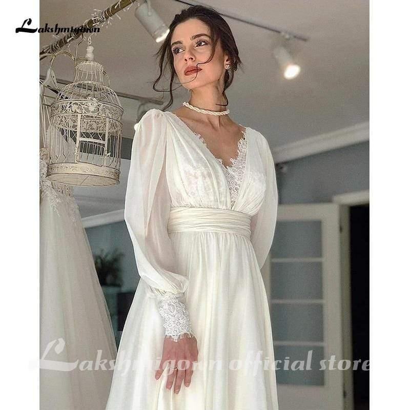 NumberSea Two Pieces Beach Wedding Dresses Summer Simple Short Sleeve