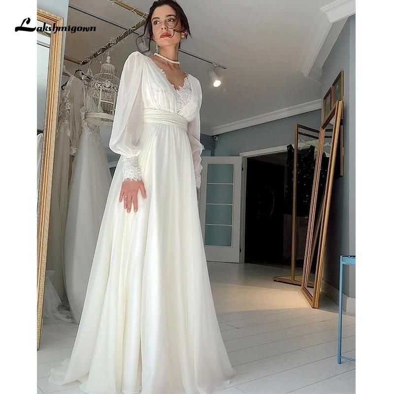 NumberSea Two Pieces Beach Wedding Dresses Summer Simple Short Sleeve