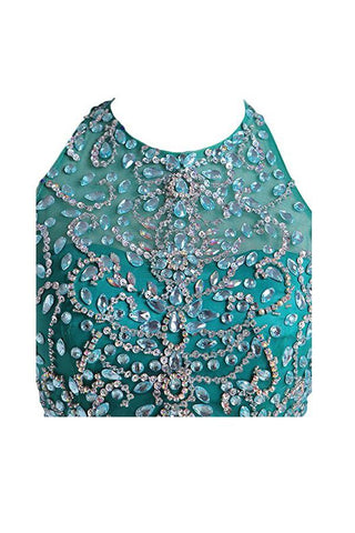 Zweiteiliges Tüll-Kurzkleid mit Perlenbesatz, PG046