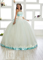 Two-Tone Strapless A-line Dress by House of Wu LA Glitter 24012