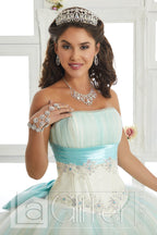 Two-Tone Strapless A-line Dress by House of Wu LA Glitter 24012