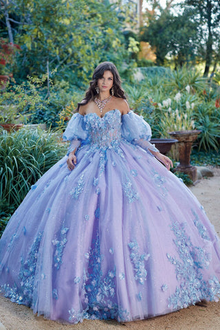 Zweifarbiges trägerloses Cape-Ballkleid von Petite Adele PQ1040