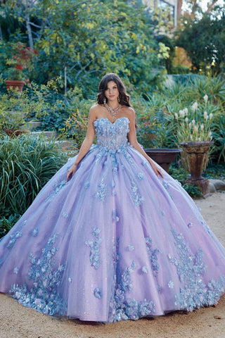 Zweifarbiges trägerloses Cape-Ballkleid von Petite Adele PQ1040