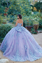 Two-Tone Strapless Cape Ball Gown by Petite Adele PQ1040