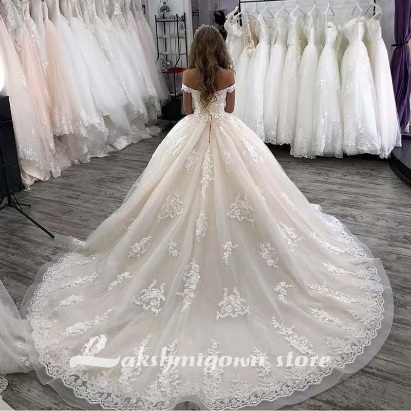 NumberSea V-Neck Off the shoulders Floor-Length Ball gown Wedding Dresses