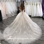 NumberSea V-Neck Off the shoulders Floor-Length Ball gown Wedding Dresses