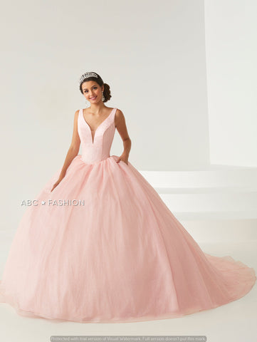 Vestido de festa de 15 anos com decote em V da Fiesta Gowns 56442