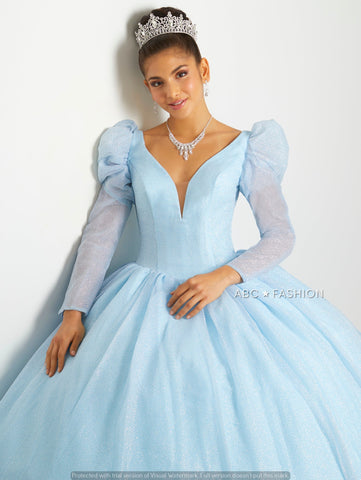 Vestido de festa de 15 anos com decote em V da Fiesta Gowns 56442