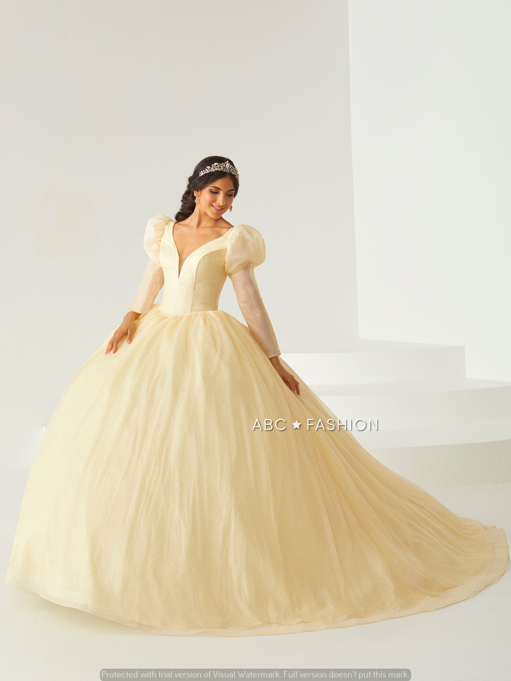 V-Neck Quinceanera Dress by Fiesta Gowns 56442