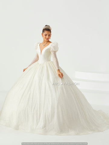 Vestido de festa de 15 anos com decote em V da Fiesta Gowns 56442