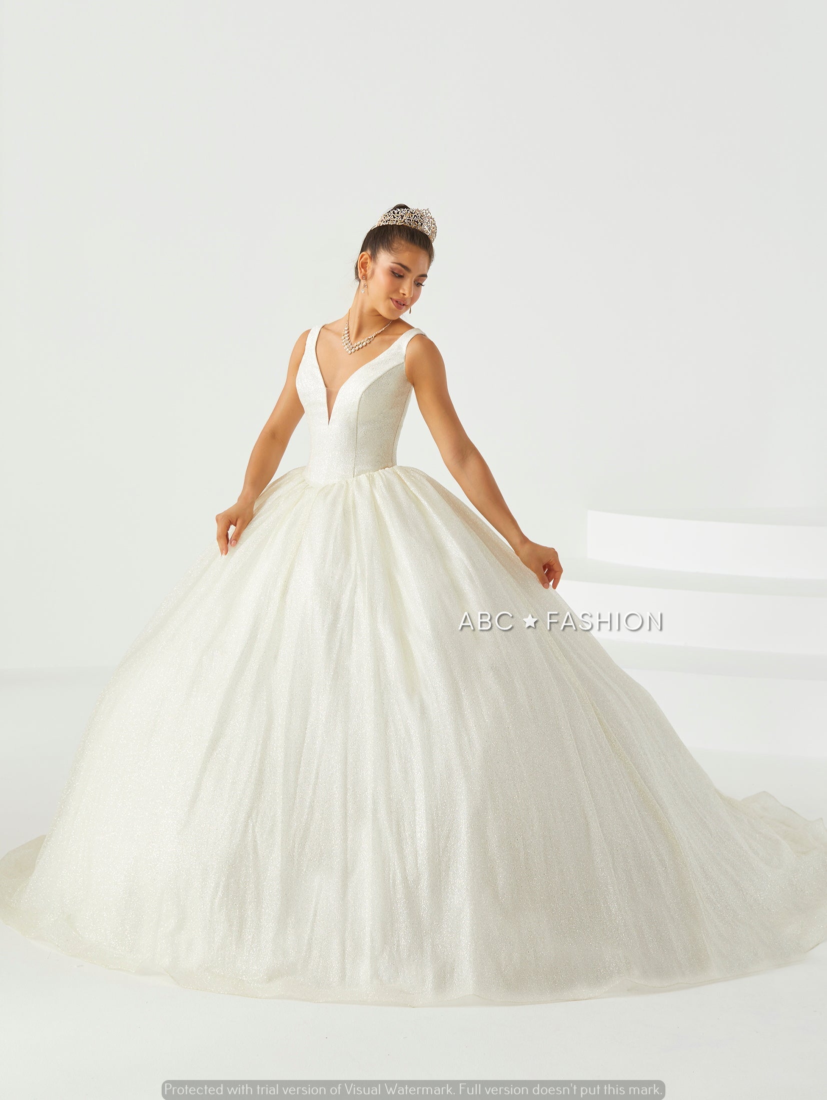 V-Neck Quinceanera Dress by Fiesta Gowns 56442