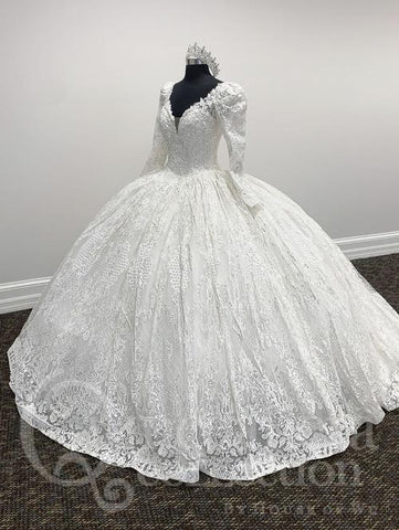 Vestido de festa de quinze anos com decote em V da House of Wu 26005