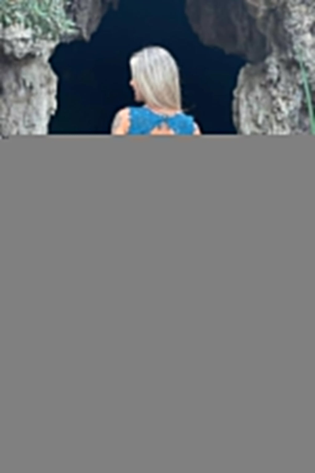 V Neck Split Front Chiffon Long Evening Dress with Elegant Appliques Lace