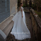 NumberSea V Neck Wedding Dresses A Line Cap Sleeve Bride Dresses