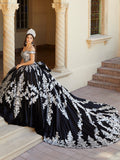 Abito da Quinceañera in Velluto Spalline Scoperte di House of Wu 26065