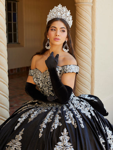 Schulterfreies Quinceanera-Kleid aus Samt von House of Wu 26065