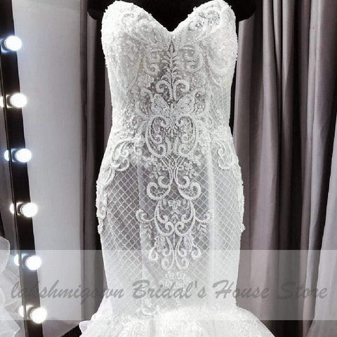NumberSea Vintage-Spitze, zweiteiliges Brautkleid, abnehmbarer Rock