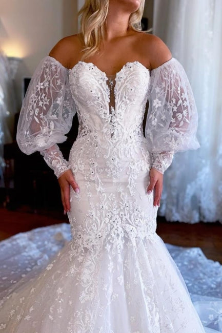Vestido de novia sirena sin mangas de encaje vintage Sweetheart