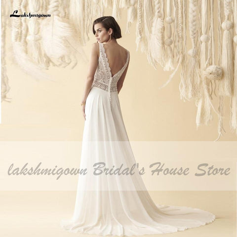 NumberSea Brautkleid für Damen, Sommer, sexy, V-Ausschnitt, Spitze