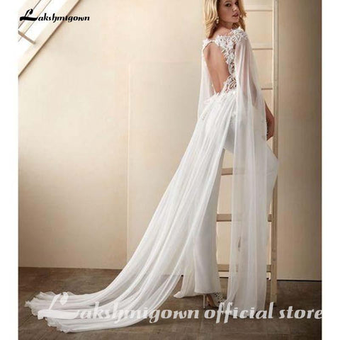 Vestido de noiva NumberSea com manga curta e aplicações florais