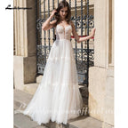 NumberSea Wedding Dress Off Shoulder Beach Simple Floor Length