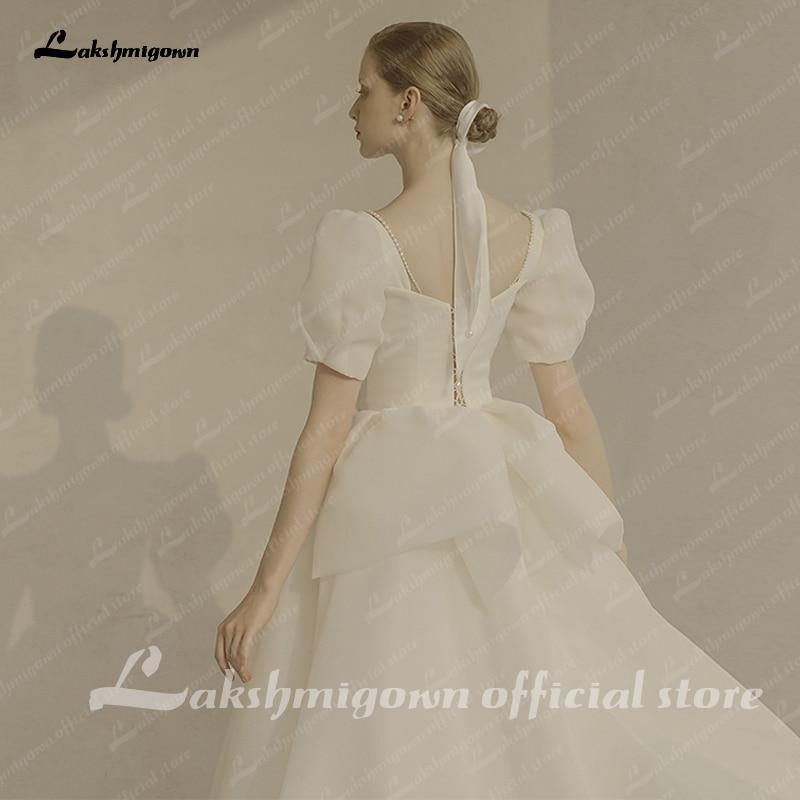 NumberSea Wedding Dress Puffy Short Sleeve Bride Dress Beach Princess