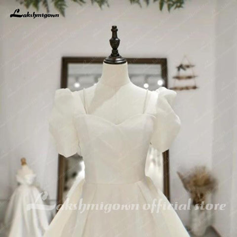 NumberSea Brautkleid Puffy Kurzarm Brautkleid Strand Prinzessin