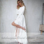 NumberSea Wedding Dress Satin V-Back Sexy High Low Bridal A-line