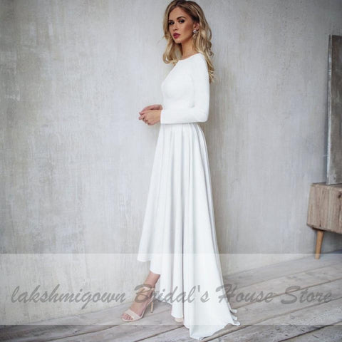 Vestido de noiva NumberSea em cetim com decote em V e costas nuas, sexy, comprimento até ao chão, corte A