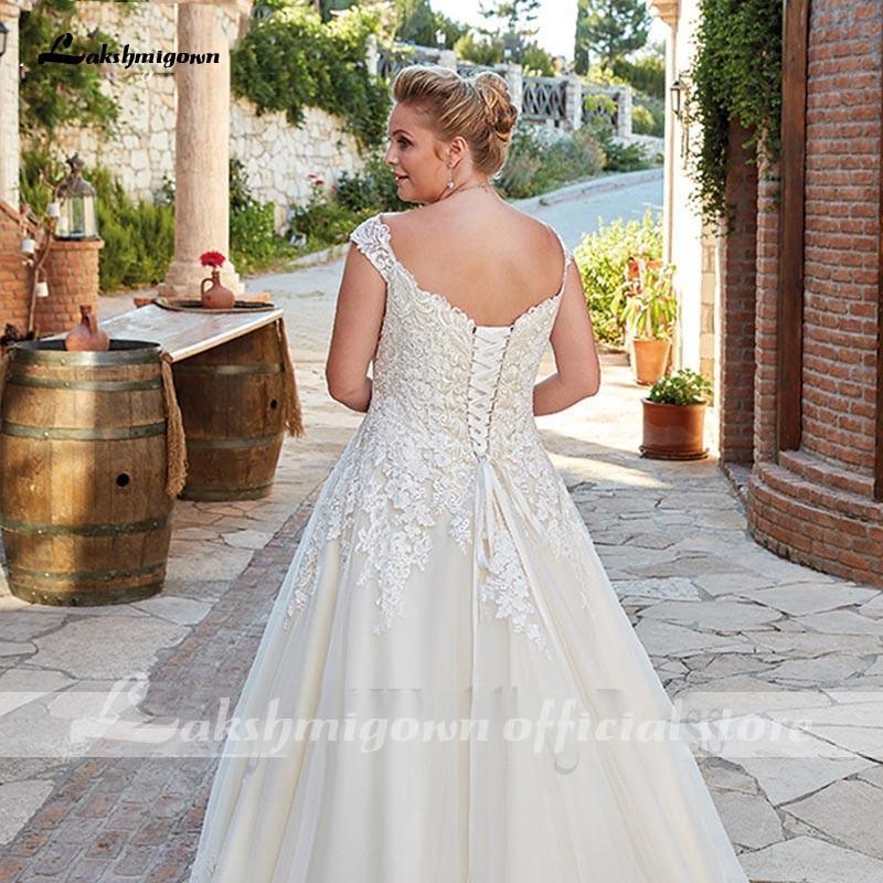 NumberSea Wedding Dress With Short Sleeve Sexy V-neck Lace