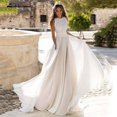 NumberSea Brautkleider Ärmellos Sexy Rückenfrei Plus Size Strand Brautkleid