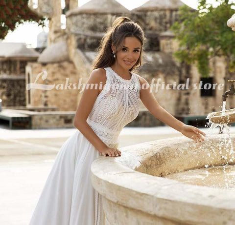 NumberSea Brautkleider Ärmellos Sexy Rückenfrei Plus Size Strand Brautkleid