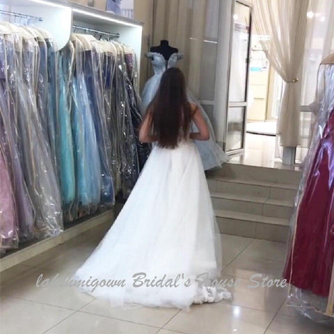 NumberSea Brautkleider Vintage Spitze Meerjungfrau gemacht Brautkleider