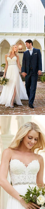 Lace Sweetheart Top Sheath Side Slit Wedding Dresses, Bridal Dress, MW209