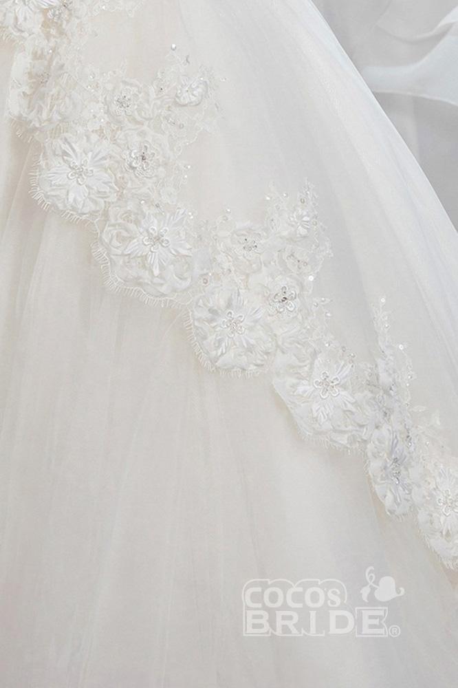 Numbersea White Off The Shoulder 1/2 Sleeves Ball Gown Flower Girls Dress - view 3