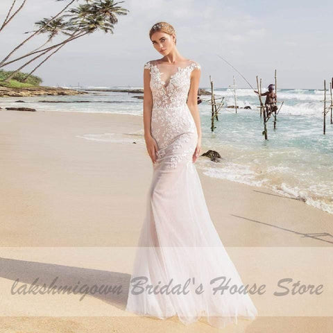 NumberSea Damen-Brautkleid im Meerjungfrauen-Stil mit abnehmbarem Rock