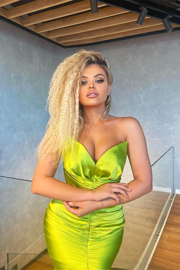 Langes Meerjungfrau-Abend-/Ballkleid aus Satin mit Herzausschnitt