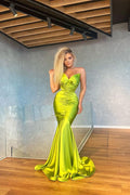 Vestido de Noche Largo de Sirena con Escote Corazón en Satén para Baile de Graduación